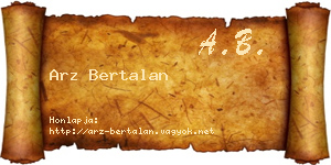 Arz Bertalan névjegykártya
